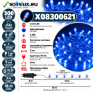ACA LIGHTING - 300LED STRING LIGHTS PER 5cm BLUE ADAPTOR 31VDC & CONNECTABLE MAX 2 SETS IP44 3m TRANSPARENT CABLE X08300621 (1)