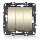 ACA LIGHTING - Троен ключ 10A PRIME Шампанско мат 1000110504