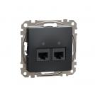 SCHNEIDER ELECTRIC - SDD114467 Sedna Design & Elements - CAT 6A UTP, 2x RJ45, antracite