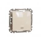 SCHNEIDER ELECTRIC - SDD112166L Sedna Design & Elements - Two Way switch blue indicator light - 16AX 250V without frame beige