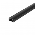 ULTRALUX - APK207BK Aluminium profile for LED flexible strip, shallow, 2m black diffuser
