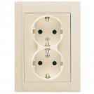 MAKEL - Double Schuko Socket Outlet High MAKEL Defne beige 42010057