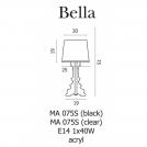 AZZARDO - Нощна лампа Bella Black LT7004-S BR (2)
