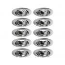 PAULMANN - Луни (комплект) 93399 Recessed light Base basic set pivoting round✴90mm <20°⚡GU10 max.10W 230V⚡dimmable✴Полирано желязо 