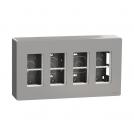 SCHNEIDER ELECTRIC - NU124430 Surface mounting box 4 rows x 2 modules, New Unica, aluminium