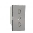 SCHNEIDER ELECTRIC - NU302330 Socket Outlet aluminium with child protection 2P+E 16A 250V New Unica connection with screws