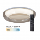 ULTRALUX - LED dimmable SCT ceiling light with remote control, smoky quartz max.72W 3000K-6000K, 220-240V AC, round IP20  SPL5LV72RC