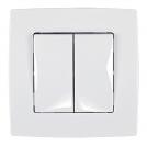 ELMARK - 190041 - TWO BUTTONS ONE WAY SWITCH WHITE METALLIC CITY 
