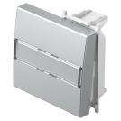 TEM - TM13ESIL Face plate switch/button 2M with label, color Silver matt, Modul
