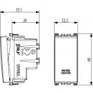 VIMAR - 19016.WH - Ключ двуполюсен WATER/HEATER 1М 20АХ сив ARKE (1)