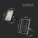 V-TAC - 10W LED Соларен Прожектор LiFePo Батерия 3.7V Черен 6000K SKU: 10313 (3)
