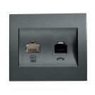 PANASONIC - RJ45 + RJ11, Cover WBTR0412-5DG