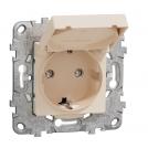 SCHNEIDER ELECTRIC - NU508244 Socket Outlet with lid ivory with child protection IP44 2P+E 16A 250V New Unica
