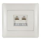 ELMARK - 11711 - COMPUTER SOCKET (DOUBLE) WHITE METALLIC RHYME