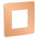 SCHNEIDER ELECTRIC - NU280257 New Unica - cover frame - 1 gang - 1 x 2 modules - rose gold/ white coarse surface 