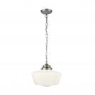 SEARCHLIGHT - 8071-1SS School House White Pendant With Opal Glass