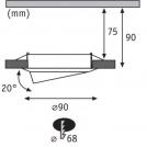 PAULMANN - 93400 Recessed light Base basic set pivoting round ✴90mm 20° GU10 max. 10W~230V⚡dimmable✴white (5)