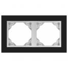 EFAPEL - DOUBLE FRAME BLACK GLASS/ALUMINIUM 90920 TEA LOGUS 90 Crystal