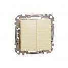SCHNEIDER ELECTRIC - SDD180108 Sedna Design & Elements - Double Two Way switch - 10AX 250V without frame birch