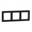 SCHNEIDER ELECTRIC - SDD362803 Sedna Elements - horizontal 3-gang frame - smoked glass