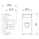 VIMAR - 20339.4.B - RJ45 Cat5e Netsafe UTP110 Интернет розетка Бял EIKON (1)