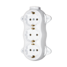 ATRA - Троен контакт шуко 16А открит монтаж IP21 бял 5223