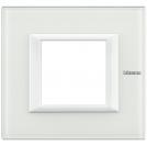 BTICINO - HA4802VBB Rectangular cover plate 2 modules - glass white 