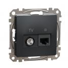 SCHNEIDER ELECTRIC - SDD114469T Sedna Design & Elements - TV + CAT 6 UTP, RJ45, antracite
