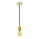 V-TAC - 3724 VT-7778 WOODEN PENDANT LIGHT -PURPLE WIRE (1)