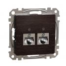 SCHNEIDER ELECTRIC - SDD181467S Sedna Design & Elements - CAT 6A STP, 2x RJ45, wenge