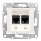 SCHNEIDER ELECTRIC - SDN4800123 Sedna - double data outlet - RJ45 cat.6 UTP without frame cream