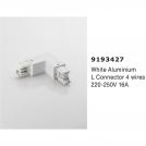 NOVA LUCE - L Connector to Connect Two Track Sections End to End L:10, W:3.2 cm.  9193427  4-WIRES TRACK ✴ White   