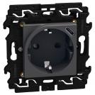 BTICINO - Socket SCHUKO 2P+E 16+USB type C 1.5A 7.5W with support frame 2M color Graphite Light Now YD4141USB