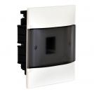 LEGRAND - 1 341 54 Practibox S flush-mounting cabinet for masonry - earth + neutral terminal blocks - smoked door - 1 row - 4 modules/row