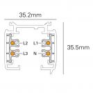 MAXLIGHT - 3-CIRCUIT TRACK 1m WHITE  MHT1-100-WH ,MHT1-100-WH (2)