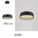 NOVA LUCE - Пендел  Ø42, В:200 см.   9345656  ALBA ⚡ LED 40W  ⚡ 1655Lm ⚡ 3000K ⚡ 230V ⚡ IP20 ✴ Алуминий в пясъчно черно и шампанско злато 
