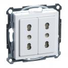 SCHNEIDER ELECTRIC -  MTN2162-0325 Italian-Double socket-outlet, active white, glossy, System M