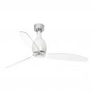 FARO - MINI ETERFAN Shiny white/transparent ceiling fan with DC motor 32020-9