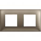 BTICINO - R4802M2TM cover plate - 2+2 horizontal/vertical installation modules - Titanium metal