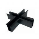 ACA LIGHTING - Кръстат конектор за магнитна шина за вграден монтаж Черен Мат MRCROSSB