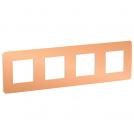 SCHNEIDER ELECTRIC - NU280857 cover frame - 4 gangs - 4 x 2 modules - rose gold/ white coarse surface