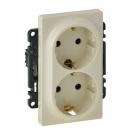 LEGRAND - 7 532 26 2x2P+E socket with shutters Valena Life - German std - 16 A - 250 V~ - ivory