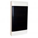 LEGRAND - 1 372 19 Practibox S surface mounting cabinet with earth and neutral terminal blocks - smoked door - 4 rows - 18 modules per row