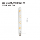 TNL - LED lamp FILAMENT E27 8W 2700K 360° T30 (1)