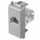 TEM - KM37ES Socket RJ45 Cat. 5e UTP 1M, color Silver matt, Modul