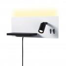 PAULMANN - LED Аплик (за ляв монтаж)  71103  Serra USB C ⚡ 2700K ⚡ 650lm / 200lm ⚡ 230V ⚡ 5.5 / 2.6W dimmable ✴ Бял мат/Черен мат