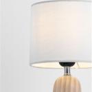NOVA LUCE - Нощна лампа D:16 H:30cm 9001080 OBY ⚡ LED E27 ⚡ 1x12Watt ⚡100-240Volt ⚡ IP20 ✴ Дърво /Бял (4)