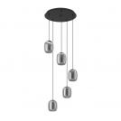 EGLO - Пендел CIAMPINO Ø:540mm E27 5X28W черно/сиво - 901194