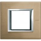 BTICINO - HA4802NX Rectangular cover plate 2 modules - titanium brushed 