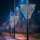 ACA LIGHTING - 6 STARS WATERFALL 464 LED STREET POLE MOTIF 8m 2-WIRE ROPE LIGHT 9,6m STRING LIGHTS WW STEADY IP65 1.5m LEAD CABLE X174641113